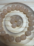 Loose lotus pink Hetian Jade beads 8mm 25pcs