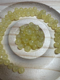 Loose Yellowish-green Hetian Jade beads 4mm 30pcs
