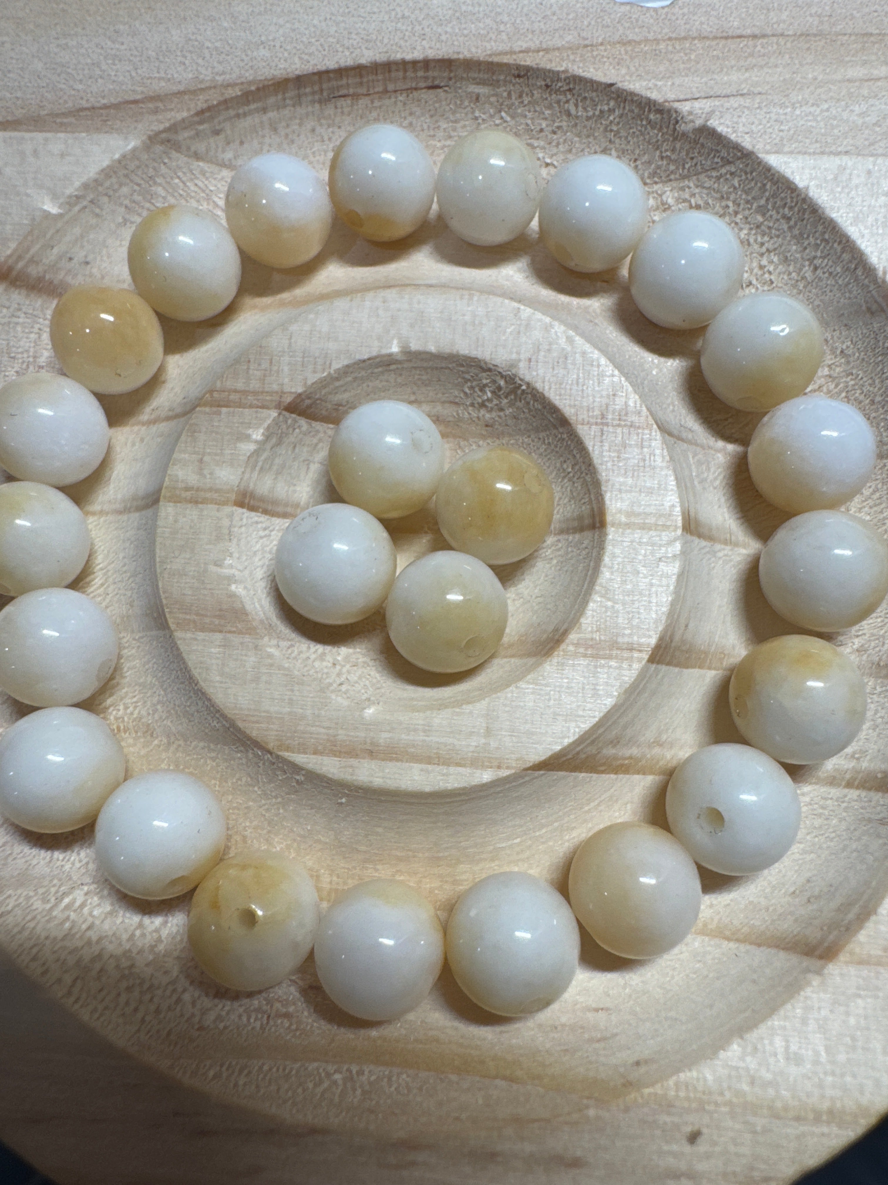 Loose Sugar-white Hetian Jade Beads 8mm 25 pcs