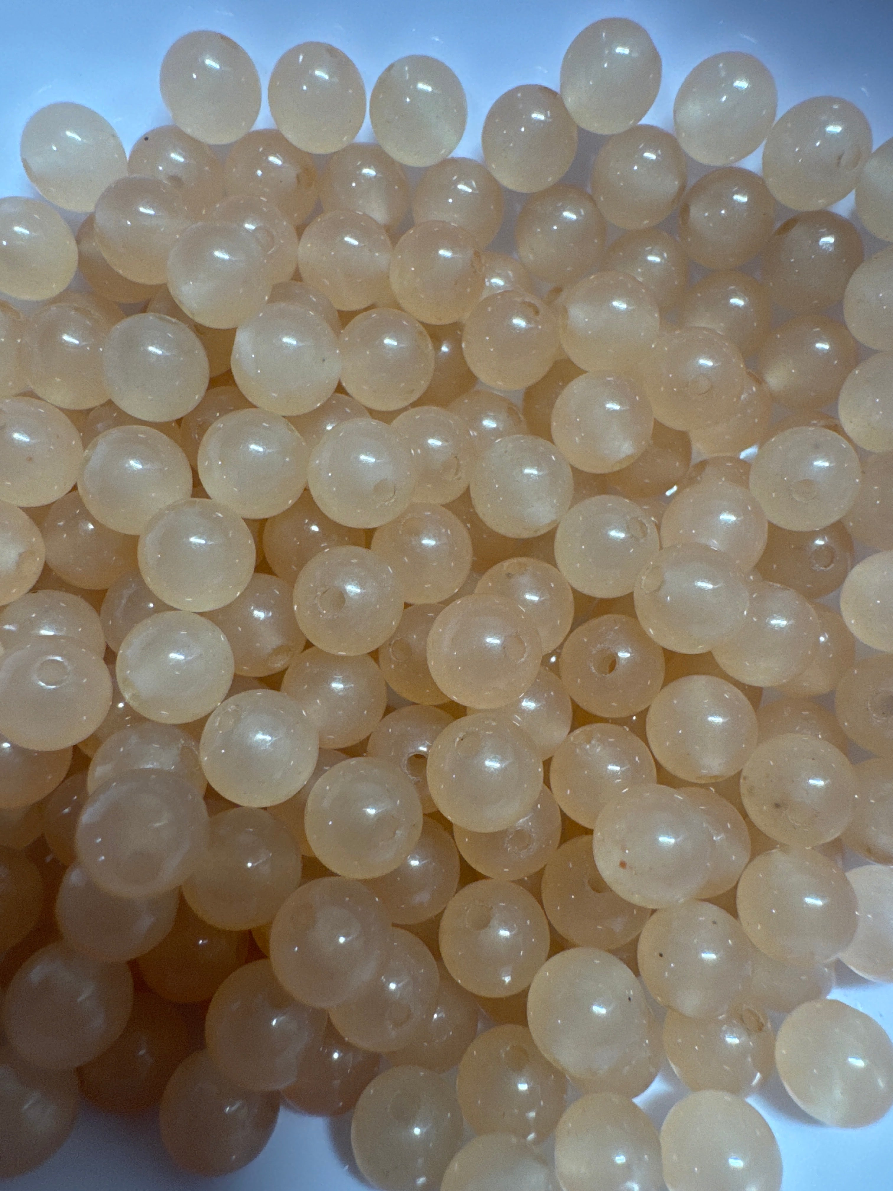 Loose lotus pink Hetian Jade beads 6mm 30pcs