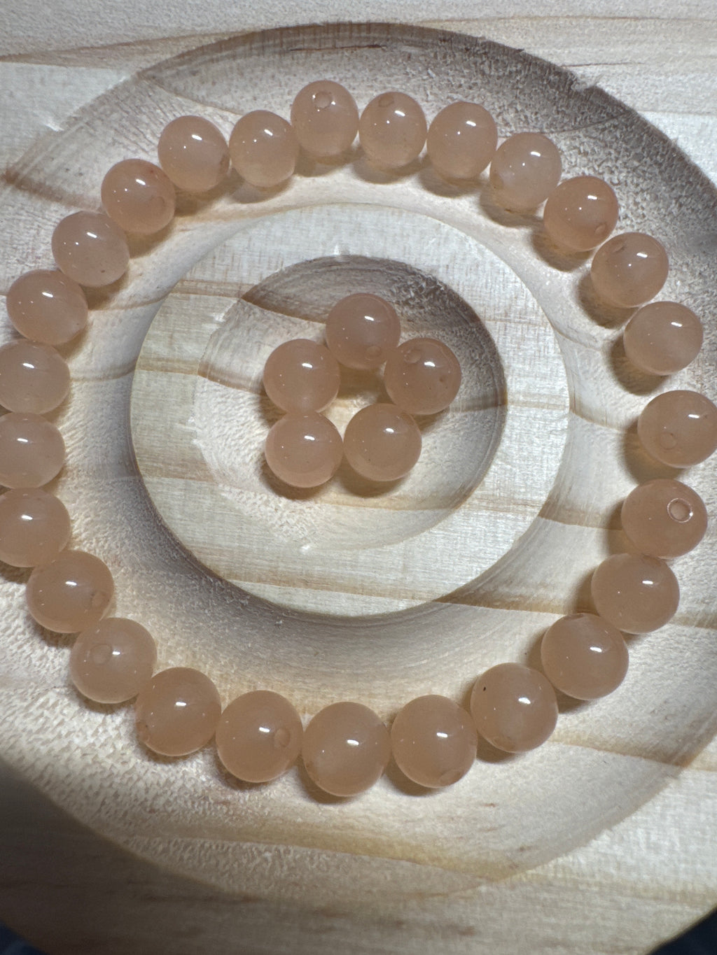 Loose lotus pink Hetian Jade beads 6mm 30pcs