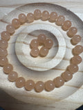 Loose lotus pink Hetian Jade beads 6mm 30pcs