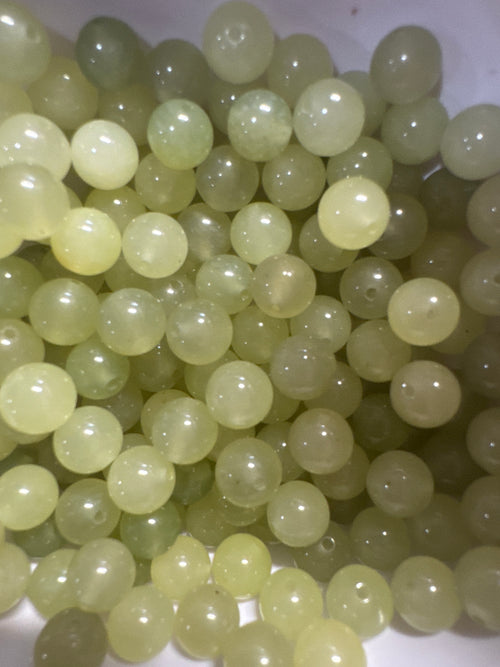 Loose Clear water Hetian Jade 8mm 25pcs
